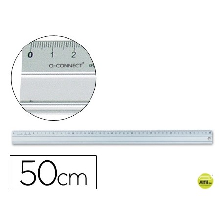 REGLA METALICA Q-CONNECT ALUMINIO 50 CM