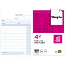 TALONARIO LIDERPAPEL PRESUPUESTO CUARTO ORIGINAL T130