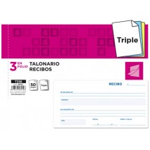 TALONARIO LIDERPAPEL RECIBOS 3/FÌ ORIGINAL Y 2 COPIAS T336 SIN MATRIZ