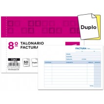 TALONARIO LIDERPAPEL FACTURAS 8Ì ORIGINAL Y COPIA T247 APAISADO SIN I.V.A