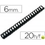 CANUTILLO Q-CONNECT REDONDO 6 MM PLASTICO NEGRO -CAPACIDAD 20 HOJAS
