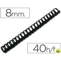 CANUTILLO Q-CONNECT REDONDO 8 MM PLASTICO NEGRO -CAPACIDAD 40 HOJAS