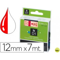 CINTA DYMO 1000 ROJO-BLANCO 12MM X 7MT D1