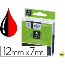 CINTA DYMO 1000 NEGRO-ROJO 12MM X 7MT D1