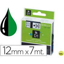 CINTA DYMO 1000 NEGRO-VERDE 12MM X 7MT D1