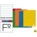 BLOC ESPIRAL LIDERPAPEL FOLIO WRITE TAPA CARTONCILLO 80H 60G HORIZONTAL CON MARGEN. COLORES SURTIDOS