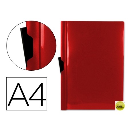 CARPETA BEAUTONE DOSSIER PINZA LATERAL 35360 POLIPROPILENO DIN A4 ROJA 30 HOJAS PINZA DESLIZANTE