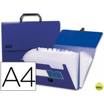 CARPETA BEAUTONE CLASIFICADOR FUELLE 33632 POLIPROPILENO DIN A4 AZUL CON ASA SUPERLINE 13 DEPARTAMEN
