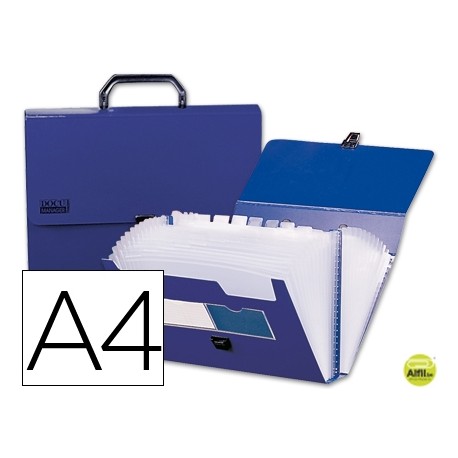 CARPETA BEAUTONE CLASIFICADOR FUELLE 33632 POLIPROPILENO DIN A4 AZUL CON ASA SUPERLINE 13 DEPARTAMEN