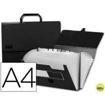 CARPETA BEAUTONE CLASIFICADOR FUELLE 33645 POLIPROPILENO DIN A4 NEGRA CON ASA SUPERLINE 26 DEPARTAME