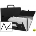 CARPETA BEAUTONE CLASIFICADOR FUELLE 33645 POLIPROPILENO DIN A4 NEGRA CON ASA SUPERLINE 26 DEPARTAME