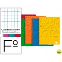 BLOC ESPIRAL LIDERPAPEL FOLIO WRITE TAPA CARTONCILLO 80H 60G CUADRO 8MM CON MARGEN. COLORES SURTIDOS