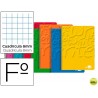 BLOC ESPIRAL LIDERPAPEL FOLIO WRITE TAPA CARTONCILLO 80H 60G CUADRO 8MM CON MARGEN. COLORES SURTIDOS