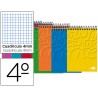 BLOC ESPIRAL LIDERPAPEL CUARTO APAISADO WRITE TAPA CARTONCILLO 80H 60G CUADRO 4MM CON MARGEN. COLORE