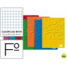 BLOC ESPIRAL LIDERPAPEL FOLIO WRITE TAPA CARTONCILLO 80H 60G CUADRO 6MM CON MARGEN. COLORES SURTIDOS