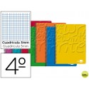 BLOC ESPIRAL LIDERPAPEL CUARTO WRITE TAPA CARTONCILLO 80H 60G CUADRO 3MM CON MARGEN. COLORES SURTIDO