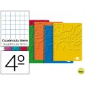 BLOC ESPIRAL LIDERPAPEL CUARTO WRITE TAPA CARTONCILLO 80H 60G CUADRO 8MM CON MARGEN. COLORES SURTIDO