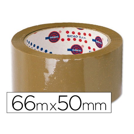CINTA ADHESIVA EUROCEL POLIPROPILENO HAVANA 66 MT X 50 MM -PARA EMBALAJE