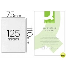 BOLSA DE PLASTIFICAR Q-CONNECT-110 X 75 MM -125 MC -CARNET DE IDENTIDAD