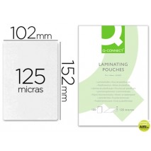 BOLSA DE PLASTIFICAR Q-CONNECT-102 X 152 MM -125 MC -CARNET DE FUTBOL