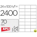 ETIQUETA ADHESIVA APLI 1272 TAMAÑO 70X35 MM FOTOCOPIAODRA LASER INK-JET CAJA CON 100 HOJAS DIN A4