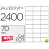 ETIQUETA ADHESIVA APLI 1272 TAMAÑO 70X35 MM FOTOCOPIAODRA LASER INK-JET CAJA CON 100 HOJAS DIN A4