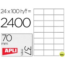 ETIQUETA ADHESIVA APLI 1273 TAMAÑO 70X37 MM FOTOCOPIADORA LASER INK-JET CAJA CON 100 HOJAS DIN A4