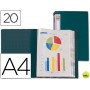 CARPETA BEAUTONE ESCAPARATE 31713 20 FUNDAS POLIPROPILENO DIN A4 VERDE -LOMO PERSONALIZABLE