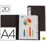 CARPETA BEAUTONE ESCAPARATE 31715 20 FUNDAS POLIPROPILENO DIN A4 NEGRA -LOMO PERSONALIZABLE