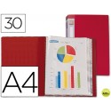 CARPETA BEAUTONE ESCAPARATE 37020 30 FUNDAS POLIPROPILENO DIN A4 ROJA -LOMO PERSONALIZABLE