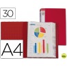 CARPETA BEAUTONE ESCAPARATE 37020 30 FUNDAS POLIPROPILENO DIN A4 ROJA -LOMO PERSONALIZABLE