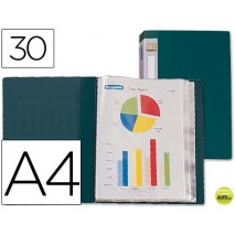 CARPETA BEAUTONE ESCAPARATE 37023 30 FUNDAS POLIPROPILENO DIN A4 VERDE -LOMO PERSONALIZABLE
