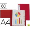 CARPETA BEAUTONE ESCAPARATE 31740 60 FUNDAS POLIPROPILENO DIN A4 ROJA -LOMO PERSONALIZABLE