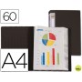 CARPETA BEAUTONE ESCAPARATE 31745 60 FUNDAS POLIPROPILENO DIN A4 NEGRA -LOMO PERSONALIZABLE