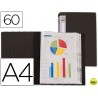CARPETA BEAUTONE ESCAPARATE 31745 60 FUNDAS POLIPROPILENO DIN A4 NEGRA -LOMO PERSONALIZABLE