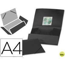 CARPETA BEAUTONE GOMAS SOLAPAS38725 POLIPROPILENO DIN A4 NEGRA