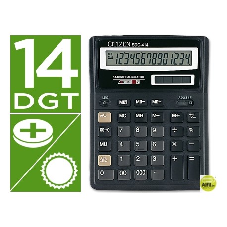 CALCULADORA CITIZEN SOBREMESA SDC-414 14 DIGITOS