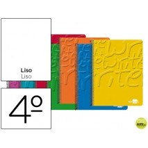 BLOC ESPIRAL LIDERPAPEL CUARTO WRITE TAPA CARTONCILLO 80H 60G LISO. COLORES SURTIDOS