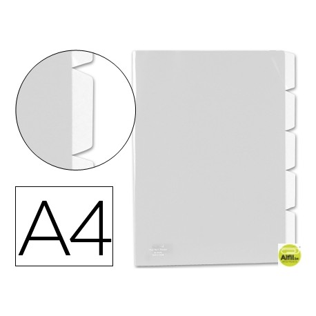 CARPETA BEAUTONE DOSSIER 5 SEPARADORES 34074 POLIPROPILENO DIN A4 INCOLORA