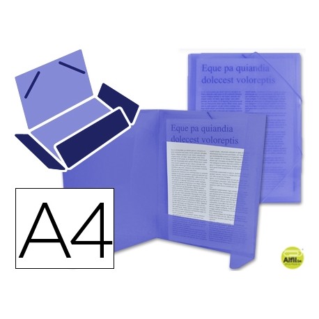 CARPETA BEAUTONE GOMAS SOLAPAS34962 POLIPROPILENO DIN A4 AZUL TRANSPARENTE