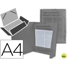 CARPETA BEAUTONE GOMAS SOLAPAS34965 POLIPROPILENO DIN A4 NEGRO TRANSPARENTE