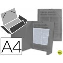 CARPETA BEAUTONE GOMAS SOLAPAS34965 POLIPROPILENO DIN A4 NEGRO TRANSPARENTE