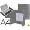 CARPETA BEAUTONE GOMAS SOLAPAS34965 POLIPROPILENO DIN A4 NEGRO TRANSPARENTE