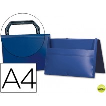 CARPETA BEAUTONE PORTADOCUMENTOS BROCHE 34862 POLIPROPILENO DIN A4 AZUL -CON ASA
