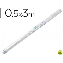ROLLO PLASTICO ADHESIVO LIDERPAPEL 0.50X3 MT 50 MC -FORRALIBROS REMOVIBLE