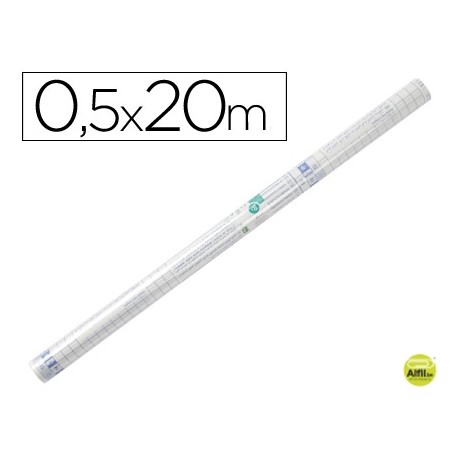 ROLLO PLASTICO ADHESIVO LIDERPAPEL 0.50X20 MT 80 MC -FORRALIBROS REMOVIBLE