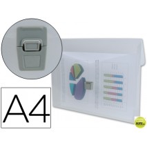 CARPETA BEAUTONE PORTADOCUMENTOS BROCHE 34654 POLIPROPILENO DIN A4 INCOLORA -LOMO ANCHO