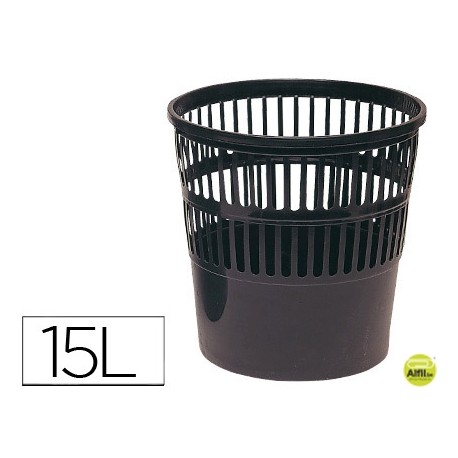 PAPELERA PLASTICO 119 NEGRA MEDIDA 27.5X27.5 CM