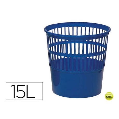 PAPELERA PLASTICO 119 AZUL MEDIDA 27.5X27.5 CM