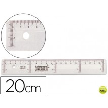 REGLA LIDERPAPEL 20 CM PLASTICO CRISTAL